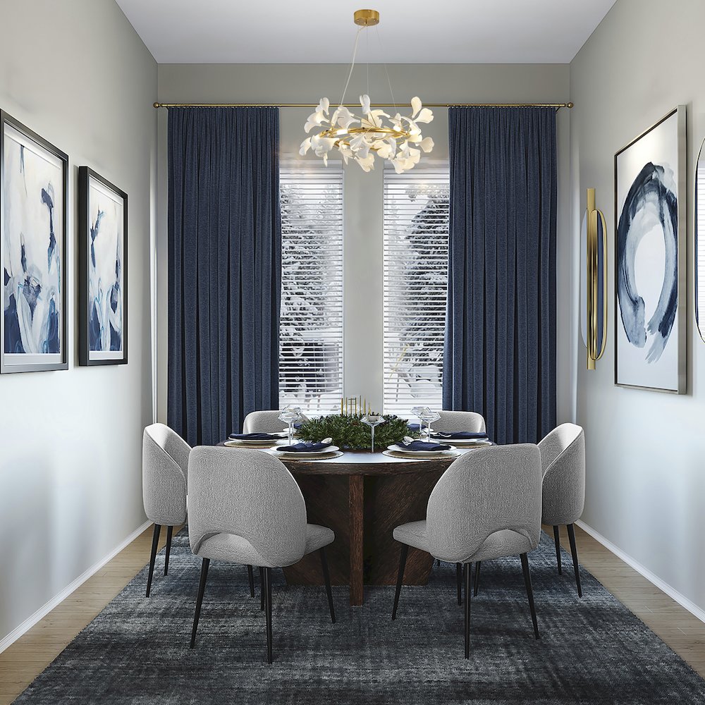 6-Light Brass Chandelier With Matte White Plastic Leaf Petals in a round shape