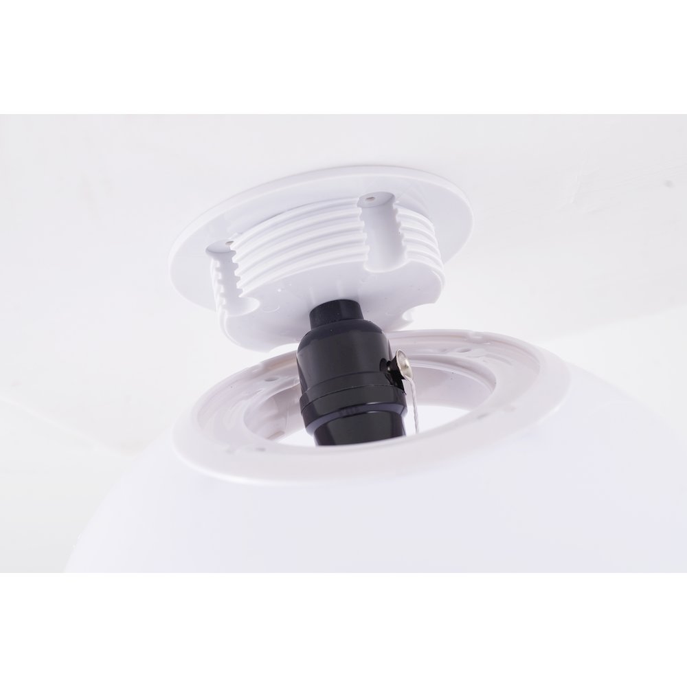 1-Light white acrylic semi flush mount in a balloon shape