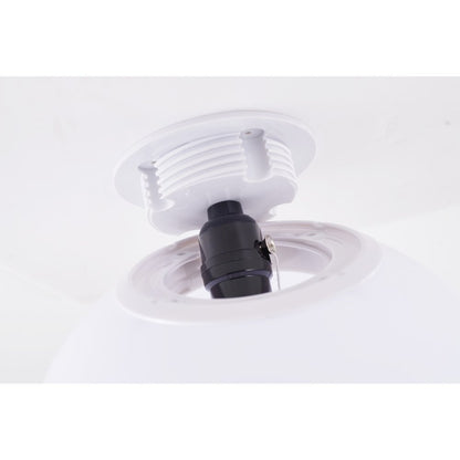 1-Light white acrylic semi flush mount in a balloon shape