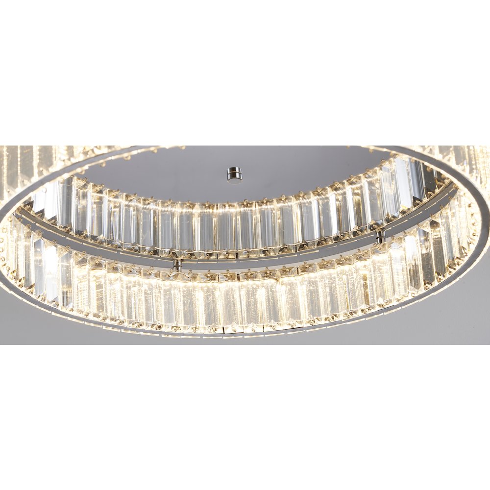 1-Light Chrome Dimmable LED Flush Mount With Clear Crystals