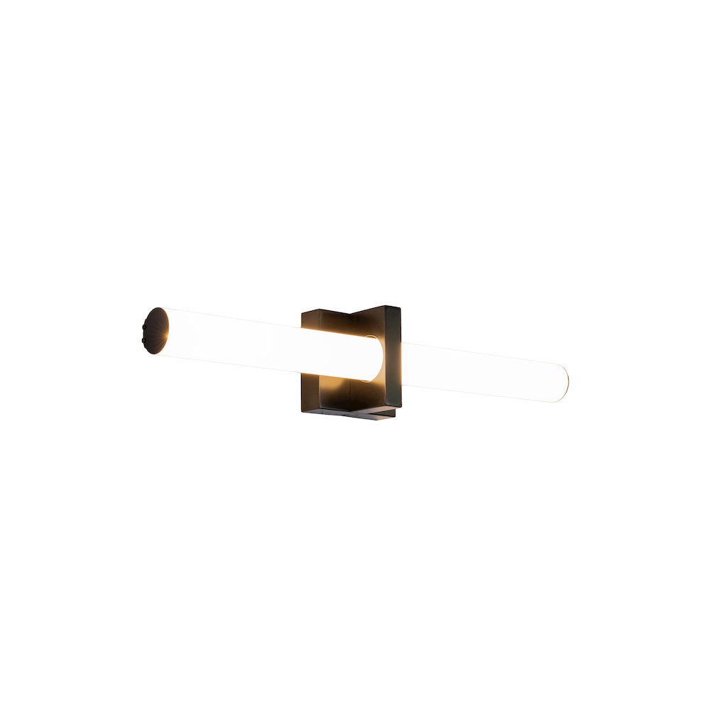 1-Light Satin Black LED Wall Sconce With A Frosted Opal Glass Shade