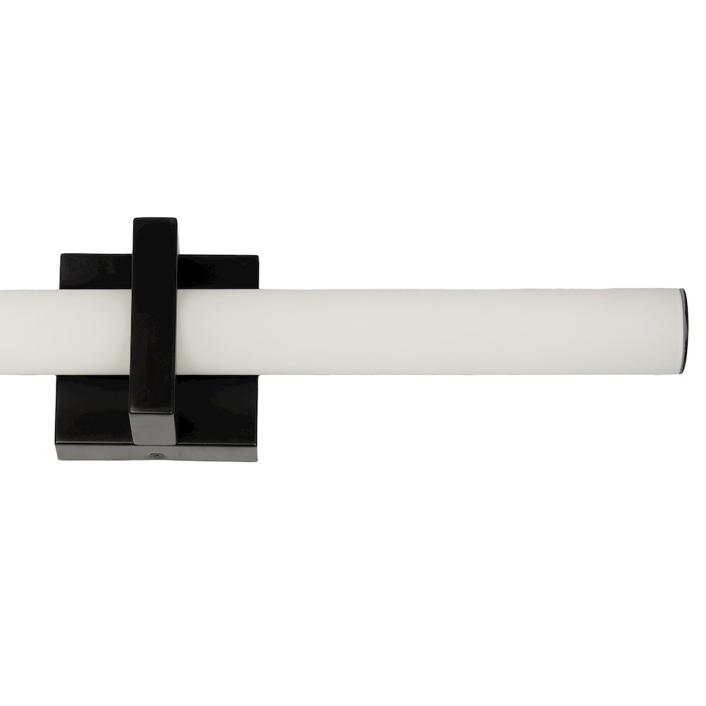 1-Light Satin Black LED Wall Sconce With A Frosted Opal Glass Shade