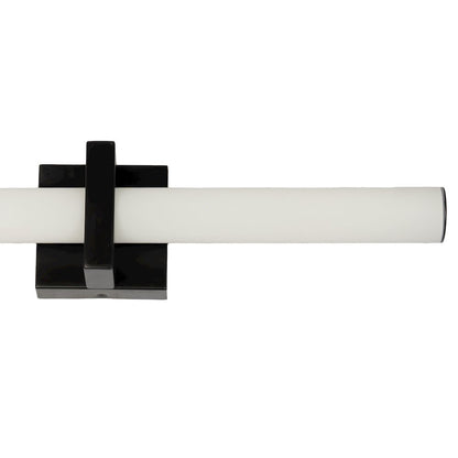 1-Light Satin Black LED Wall Sconce With A Frosted Opal Glass Shade