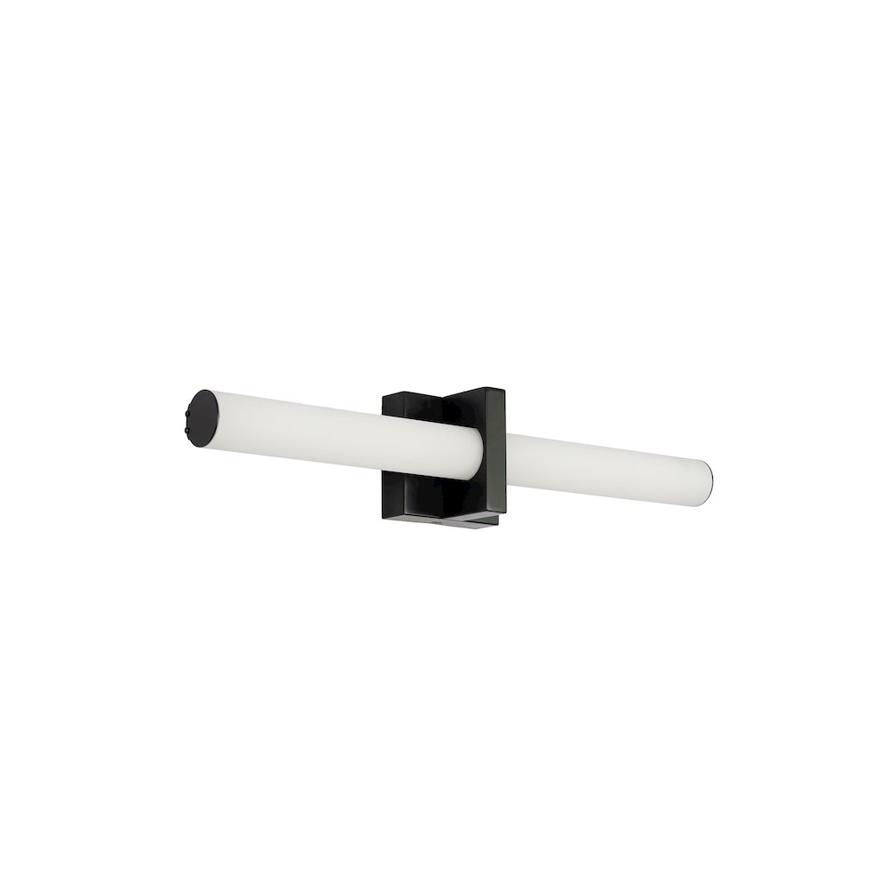 1-Light Satin Black LED Wall Sconce With A Frosted Opal Glass Shade