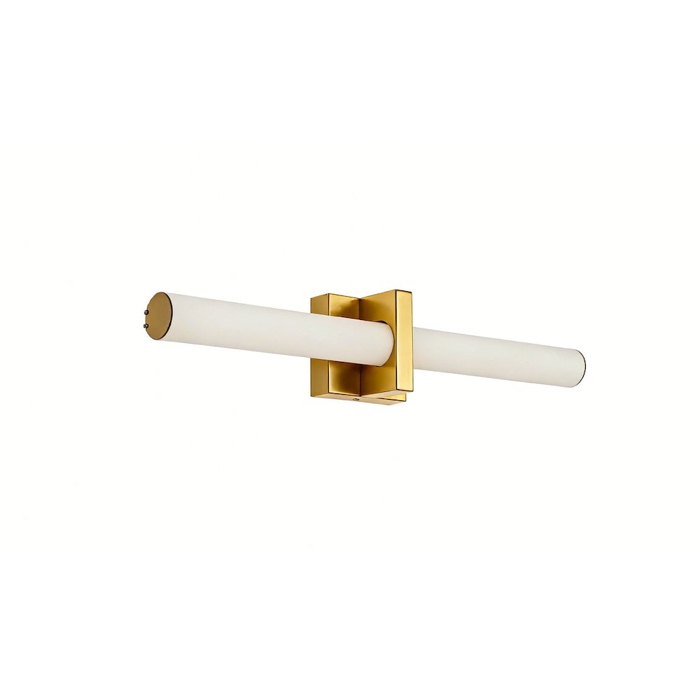 1-Light Satin Brass LED Wall Sconce With A Frosted Opal Glass Shade
