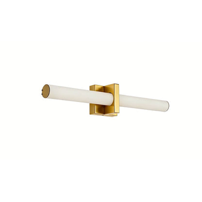 1-Light Satin Brass LED Wall Sconce With A Frosted Opal Glass Shade