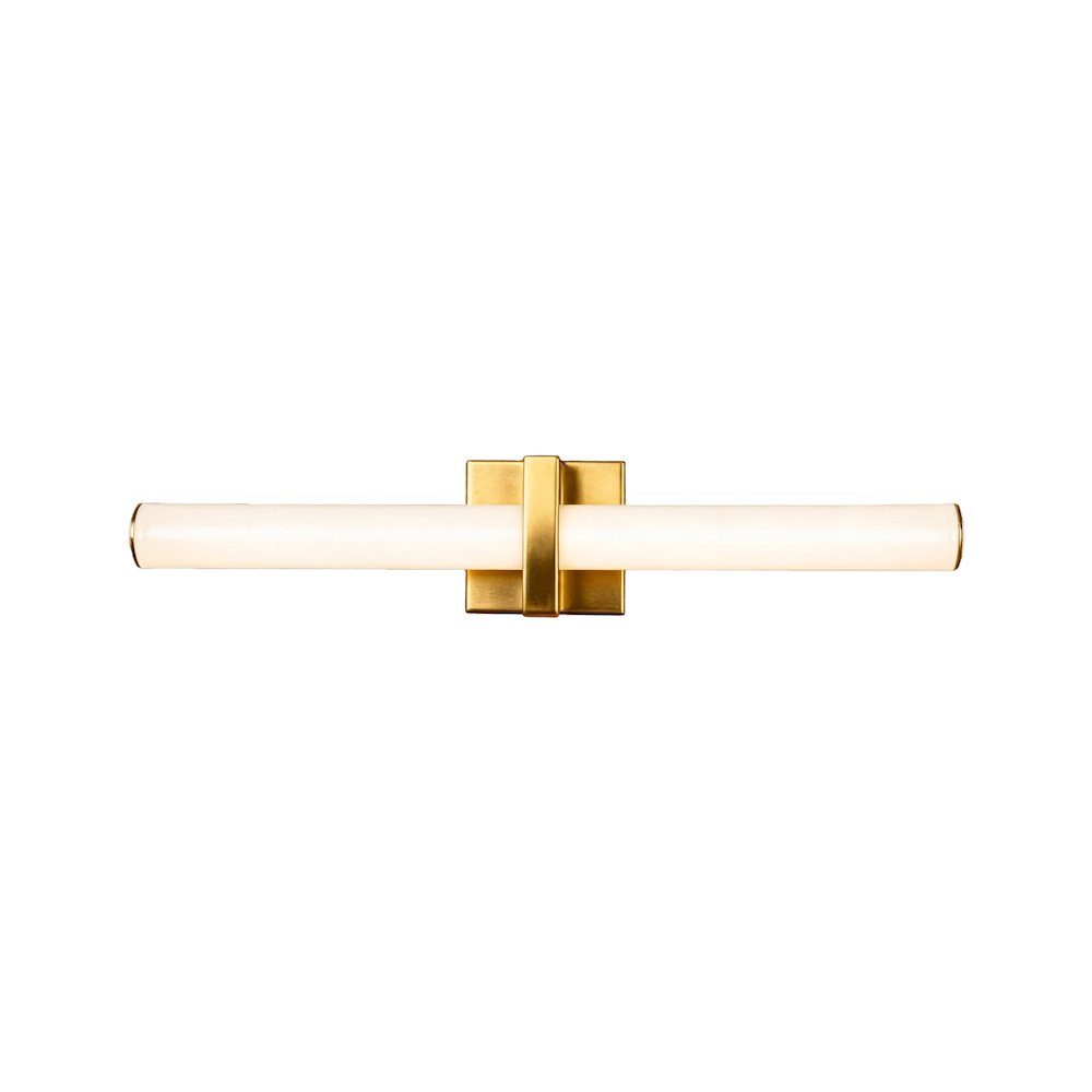 1-Light Satin Brass LED Wall Sconce With A Frosted Opal Glass Shade