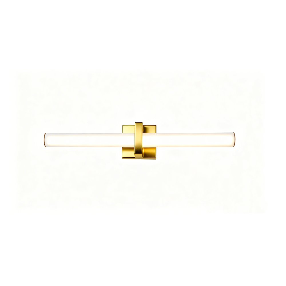 1-Light Satin Brass LED Wall Sconce With A Frosted Opal Glass Shade