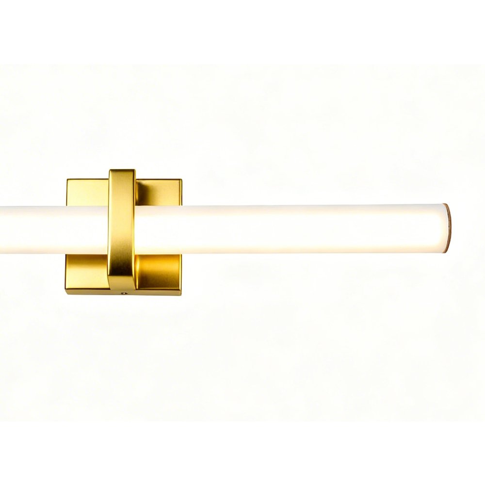 1-Light Satin Brass LED Wall Sconce With A Frosted Opal Glass Shade