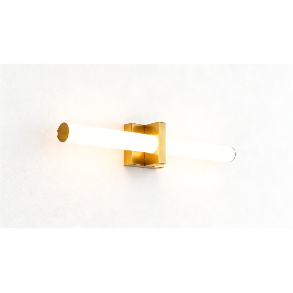 1-Light Satin Brass LED Wall Sconce With A Frosted Opal Glass Shade