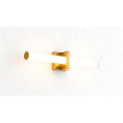 1-Light Satin Brass LED Wall Sconce With A Frosted Opal Glass Shade