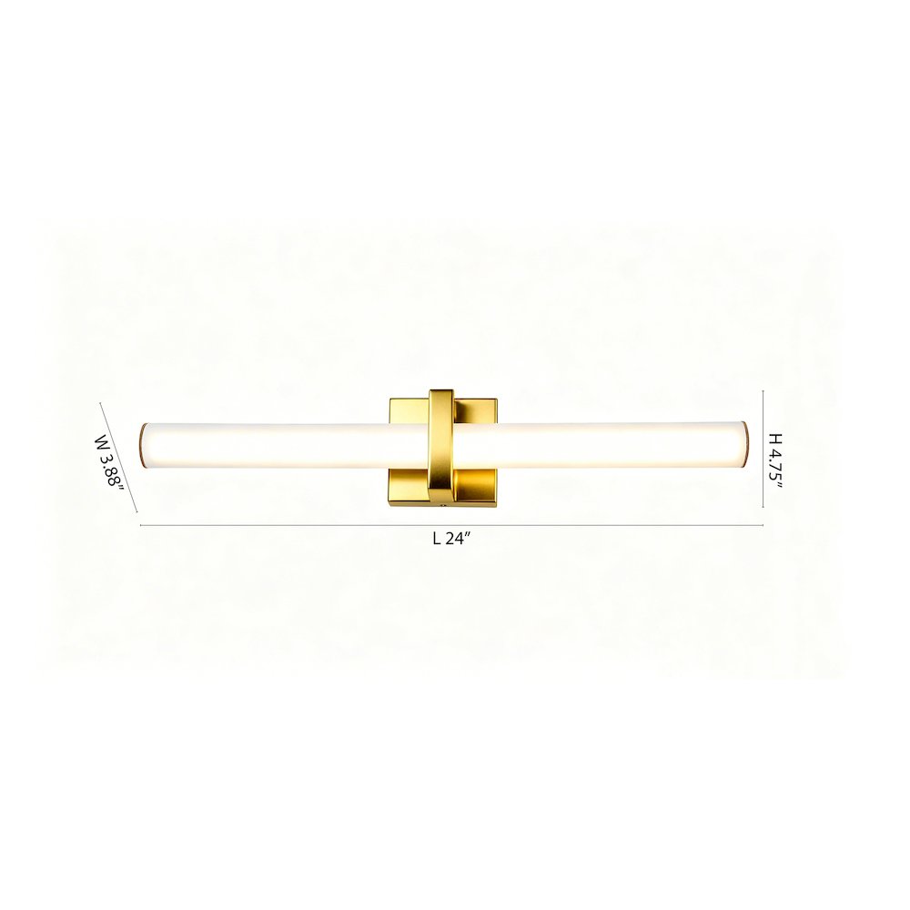 1-Light Satin Brass LED Wall Sconce With A Frosted Opal Glass Shade
