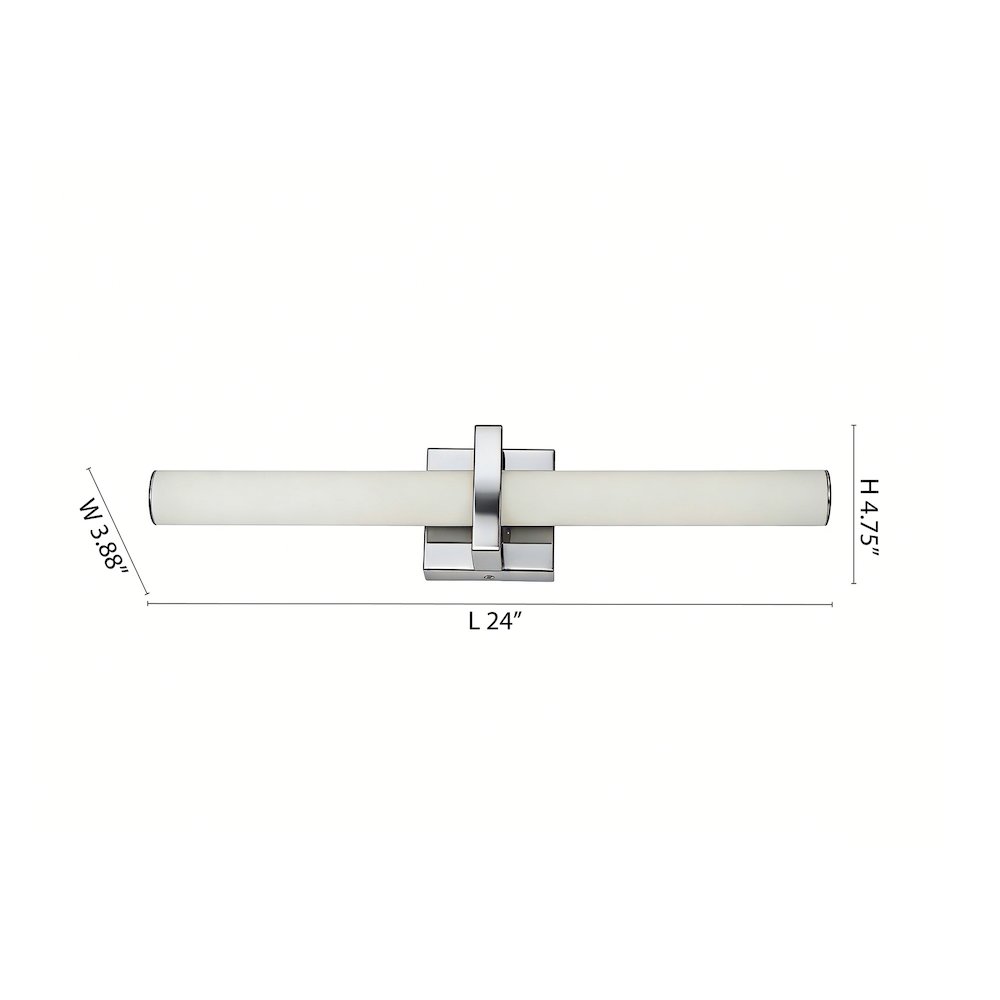 1-Light Chrome LED Wall Sconce With A Frosted Opal Glass Shade