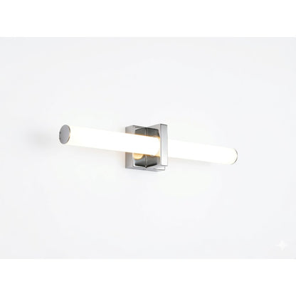 1-Light Chrome LED Wall Sconce With A Frosted Opal Glass Shade