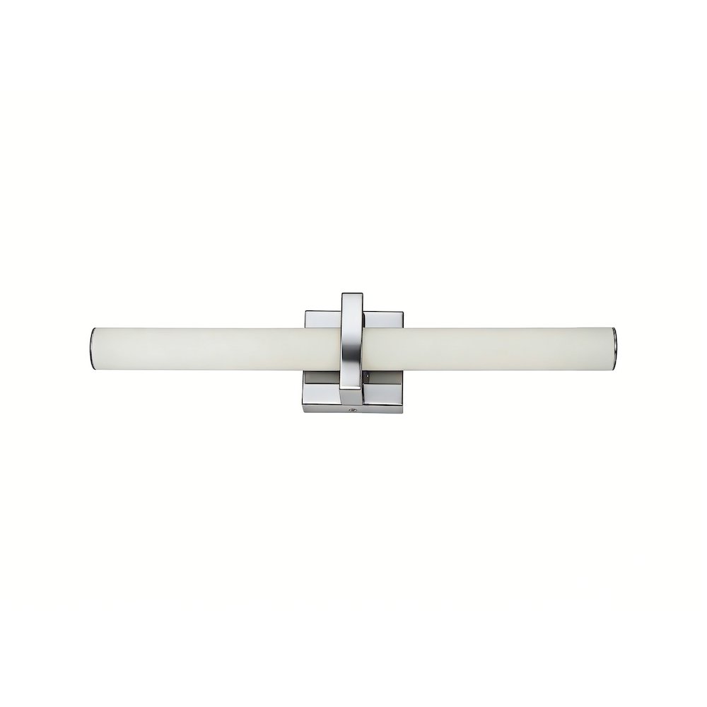 1-Light Chrome LED Wall Sconce With A Frosted Opal Glass Shade