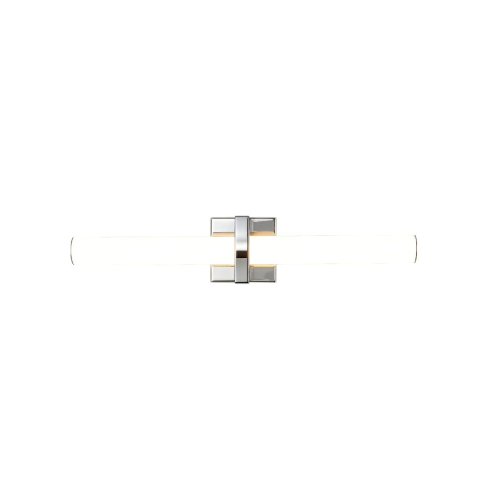 1-Light Chrome LED Wall Sconce With A Frosted Opal Glass Shade