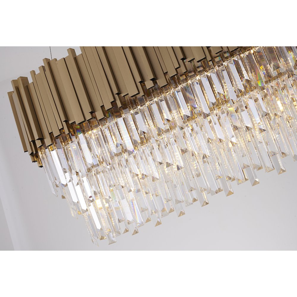 7-Light Gold Chandelier With Clear Crystals