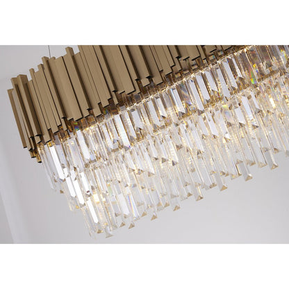 7-Light Gold Chandelier With Clear Crystals