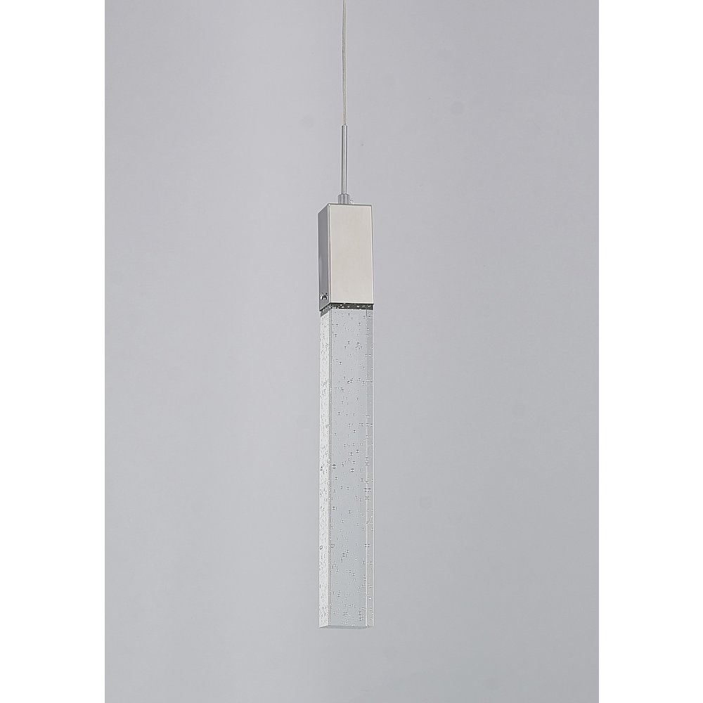 1-Light Chrome Single Pendant With A Clear Bubble Crystal