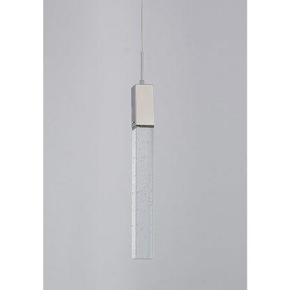 1-Light Chrome Single Pendant With A Clear Bubble Crystal