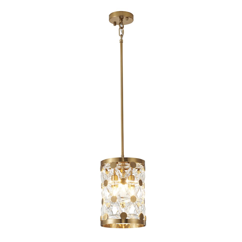 3-Light Copper Pendant With Clear Crystal Star Detailing