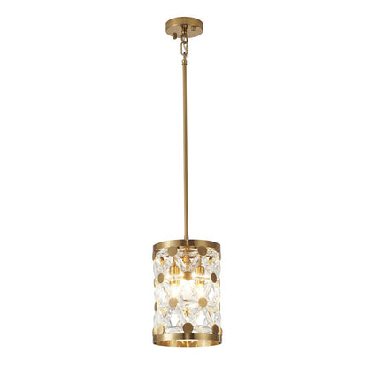 3-Light Copper Pendant With Clear Crystal Star Detailing