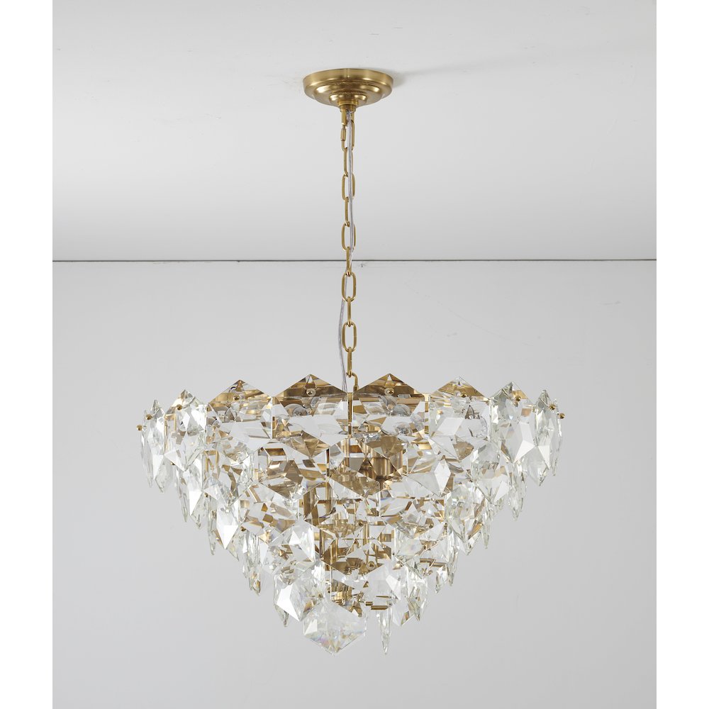 12-Light Gold Chandelier With Clear Crystal Accents