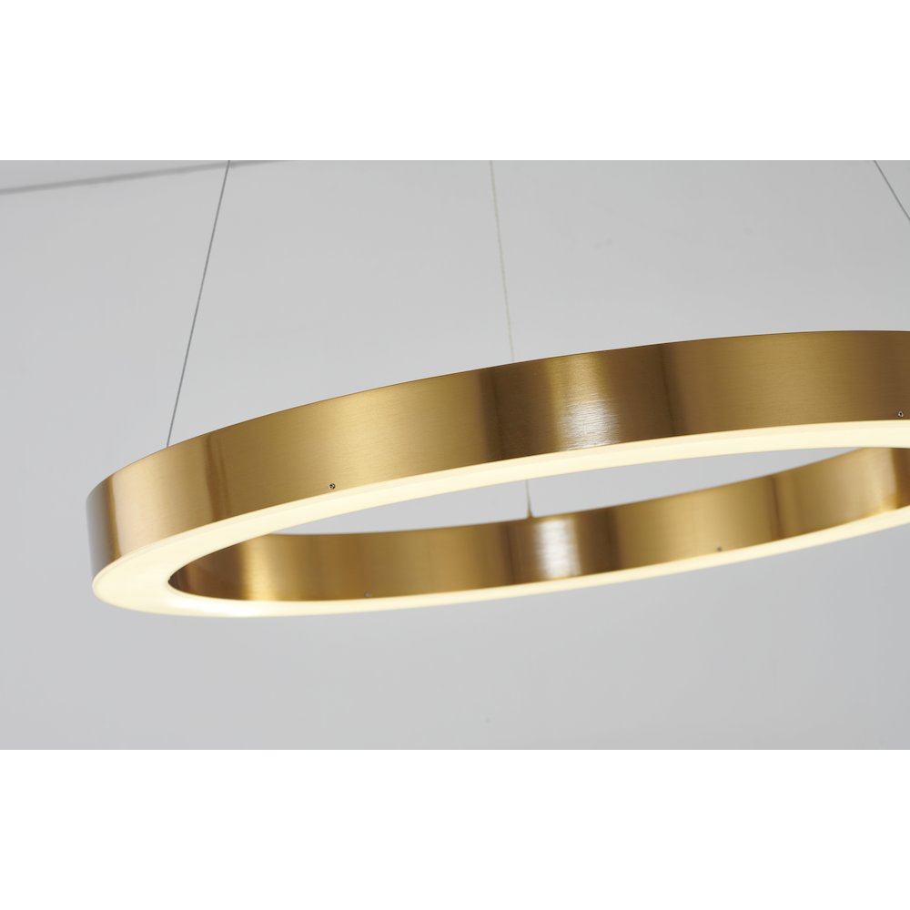1-Light Gold LED Chandelier With An Acrylic Bottom Len