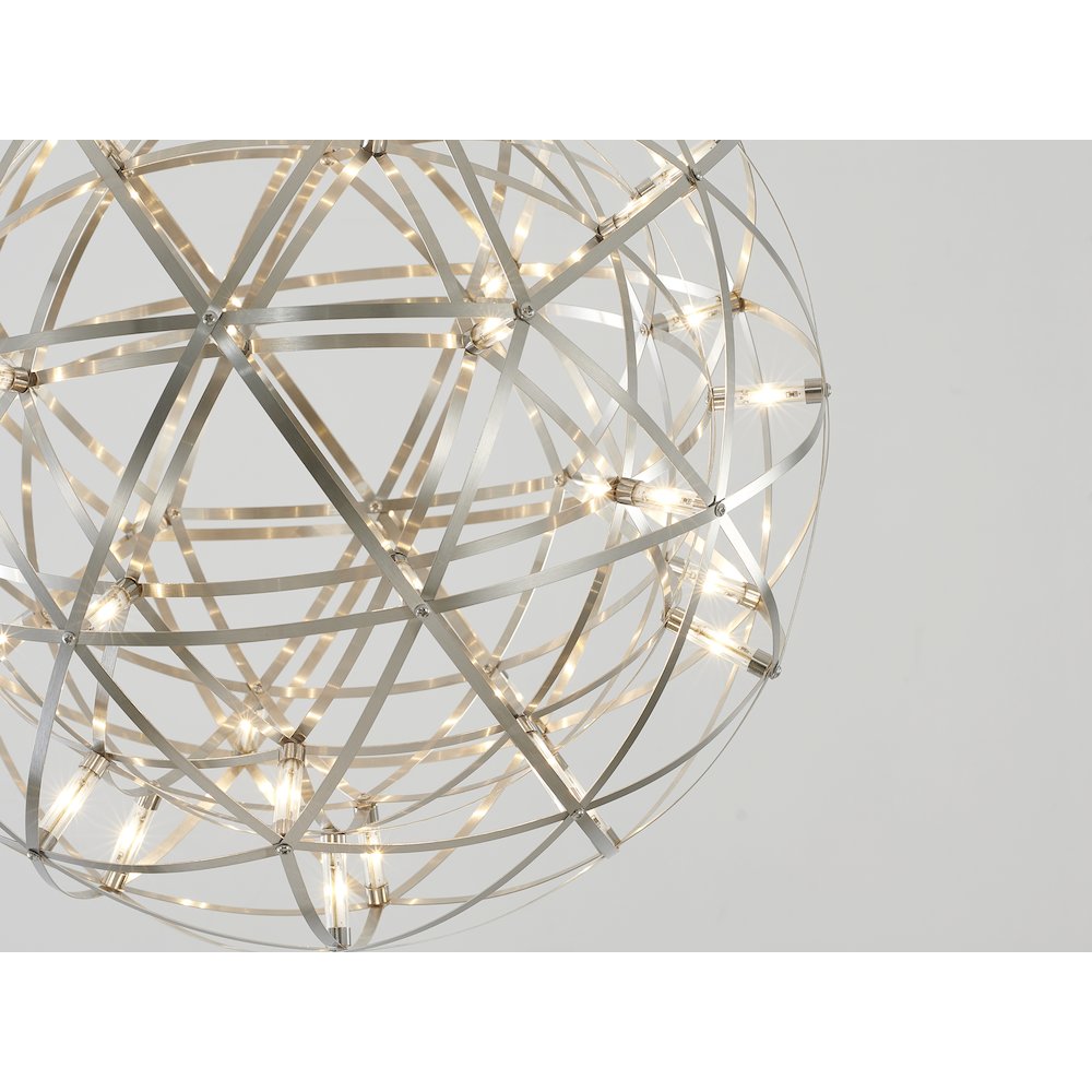 42-Light Satin Nickel Stainless Steel LED Chandelier