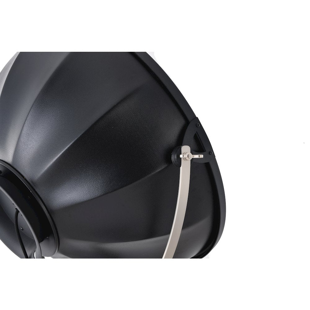 1-Light Black Floor Lamp With A Gold Interior Shade