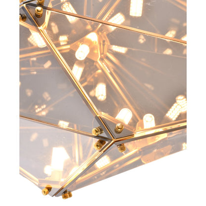 9-Light Gold Chandelier With A Smoke Glass shade