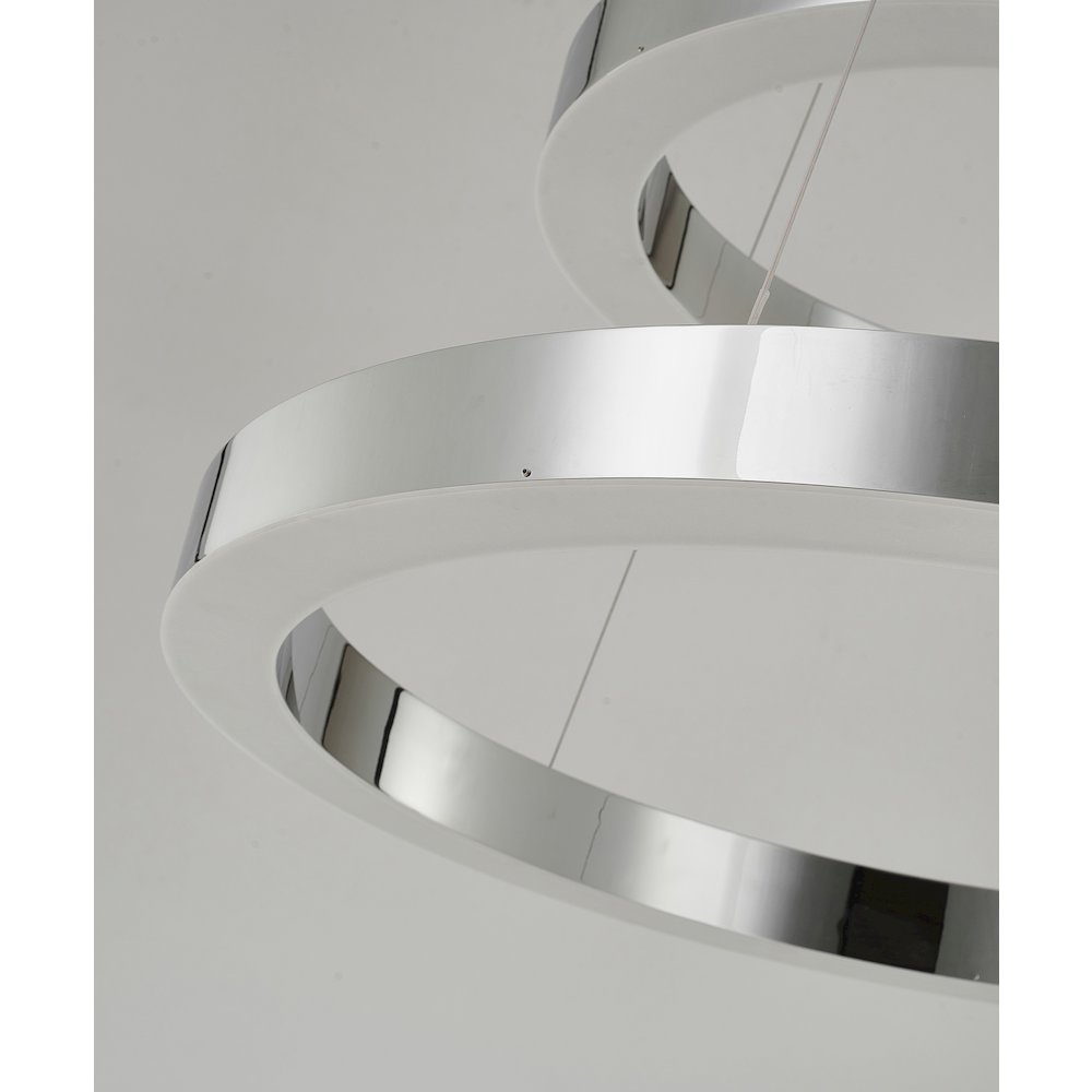 2-Light Chrome Stainless Steel LED Chandelier
