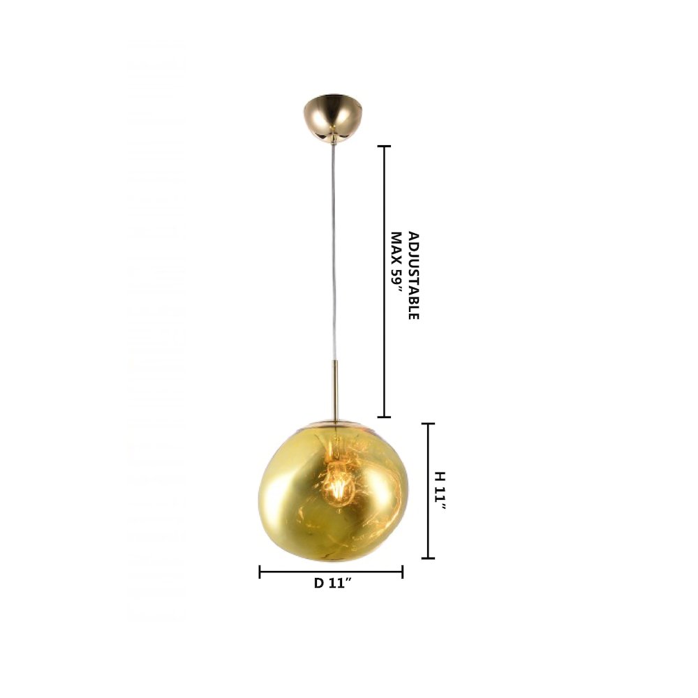 1-Light Gold Pendant With An Acrylic Shade