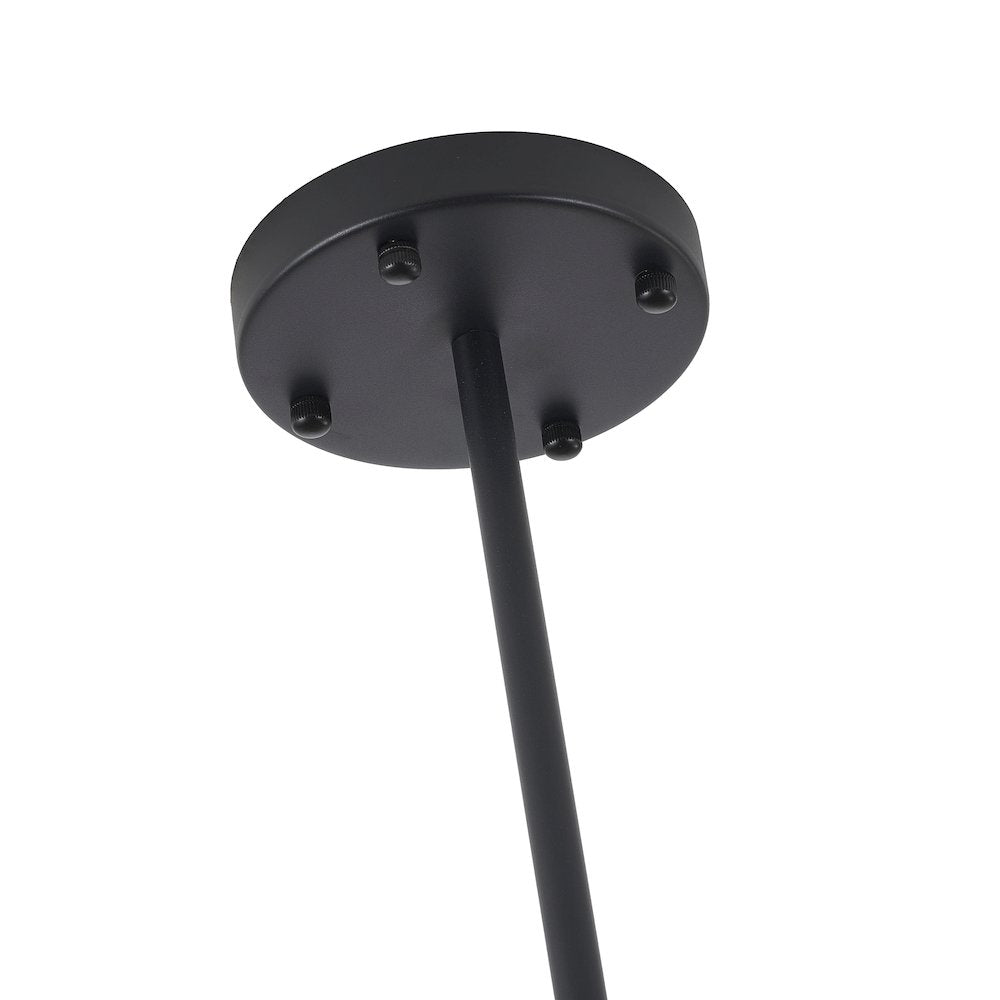 8-Light Black LED Chandelier With Accent Shades