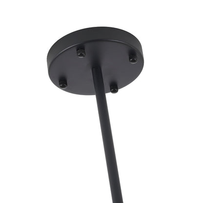 8-Light Black LED Chandelier With Accent Shades