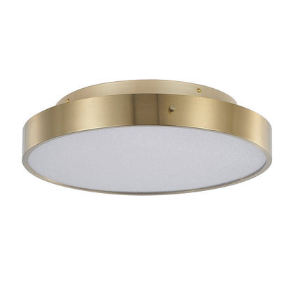 1-Light Brass LED Flush Mount With A Clear Acrylic Beaded Diffuser