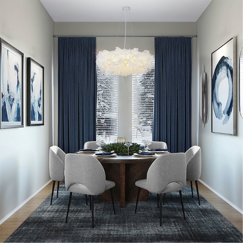 1-Light White LED Chandelier With A White Acrylic Shade