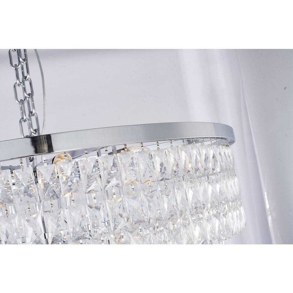 27-Light Chrome Chandelier With Clear Crystals