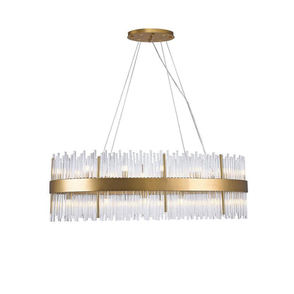 Chandelier Gold Stainless Steel & Glass