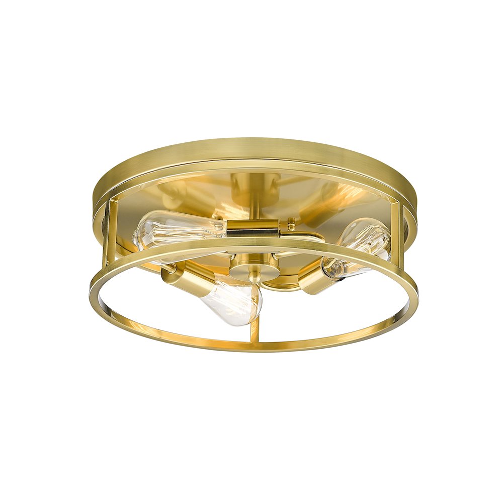 3-Light Gold Metal Flush Mount