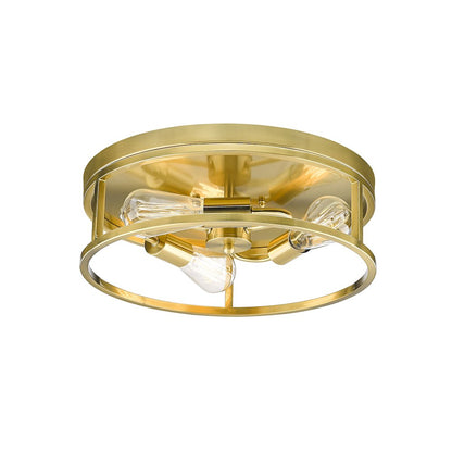 3-Light Gold Metal Flush Mount