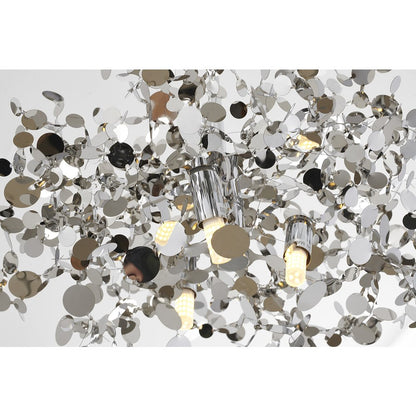 3-Light Chrome Stainless Steel Sparkle Confetti Pendant