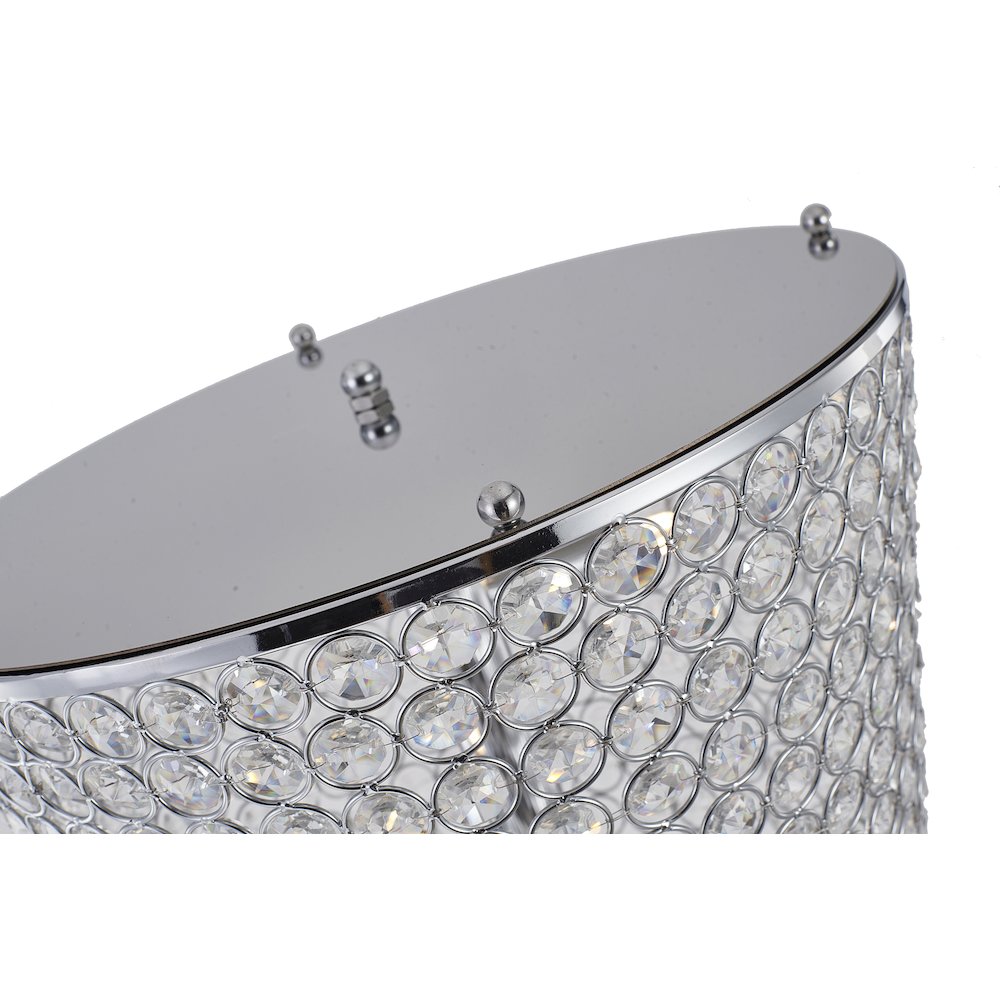15-Light Chrome Floor Lamp With Clear Crystals