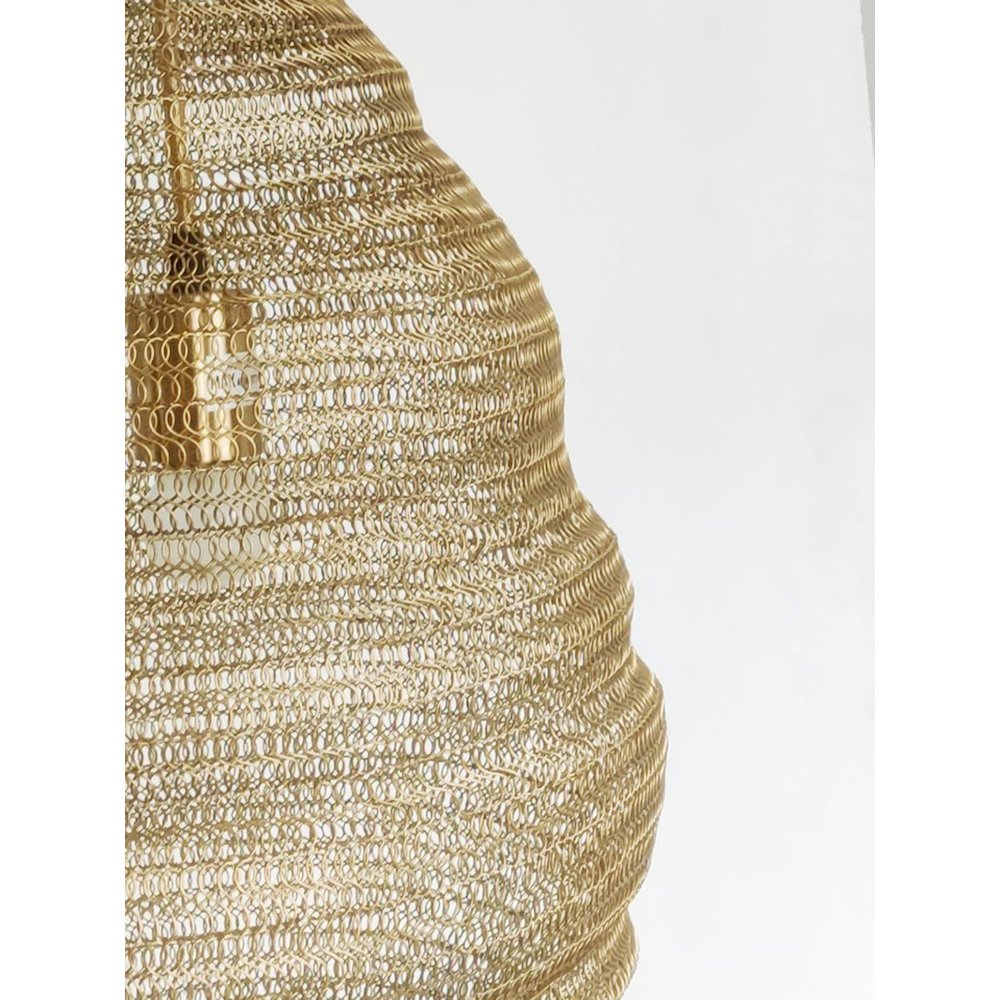 1-Light Gold Pendant With A Chain Basket Shade
