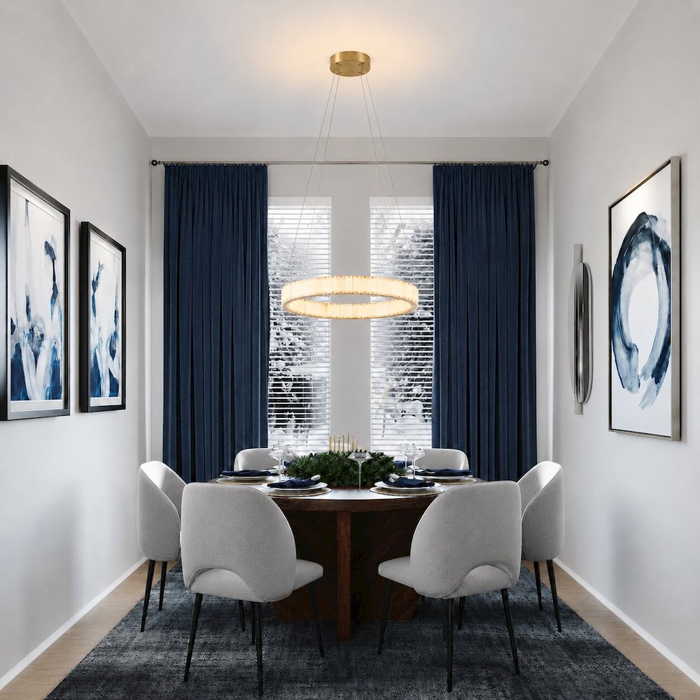 1-Light Brass LED Pendant With Natural Alabaster Accents