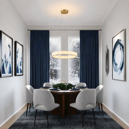 1-Light Brass LED Pendant With Natural Alabaster Accents