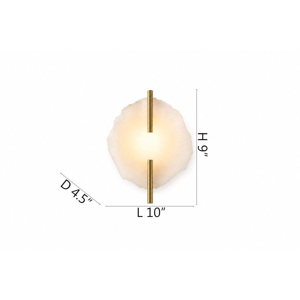 1-Light Brass Wall Sconce With A Natural Alabaster Accent