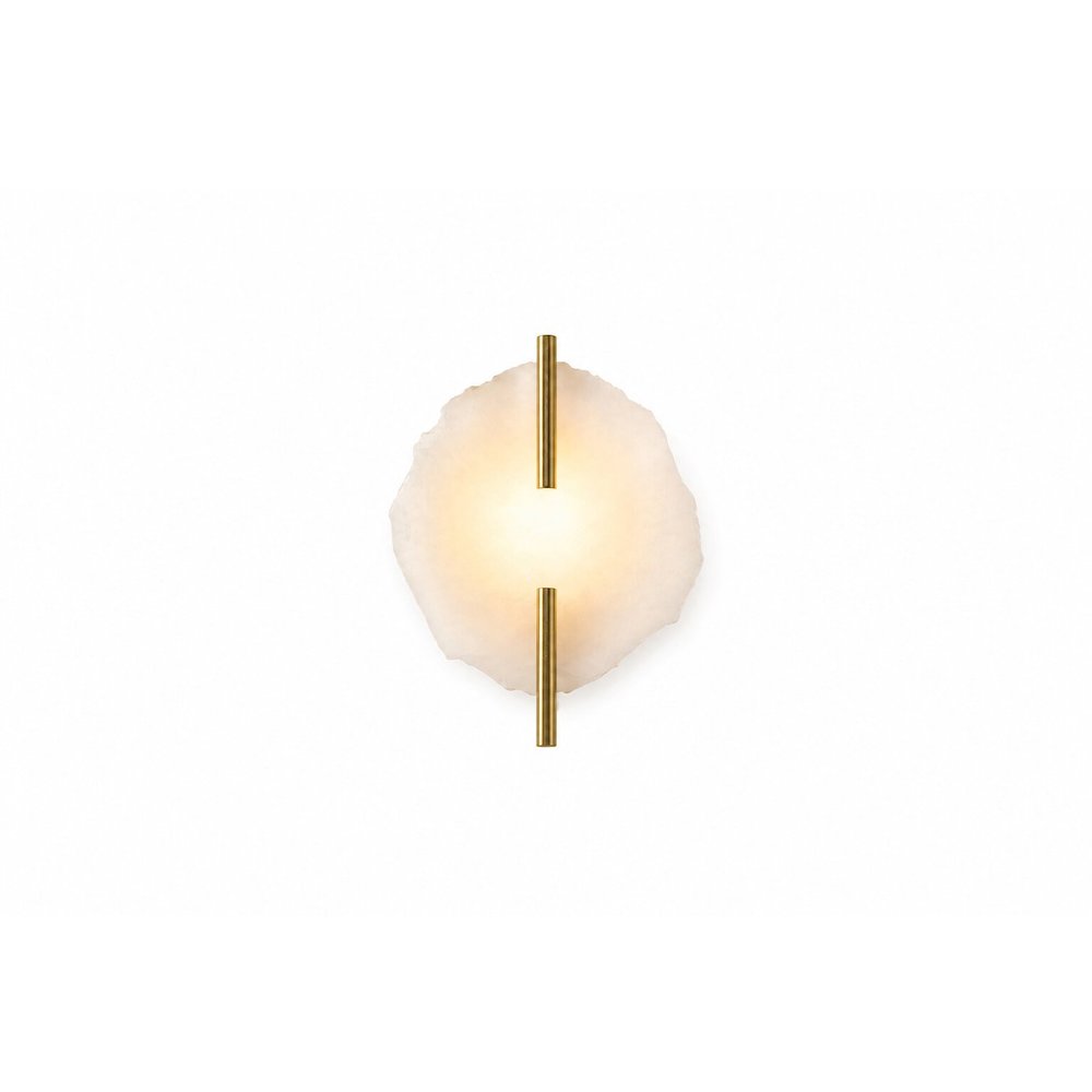 1-Light Brass Wall Sconce With A Natural Alabaster Accent