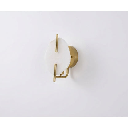 1-Light Brass Wall Sconce With A Natural Alabaster Accent