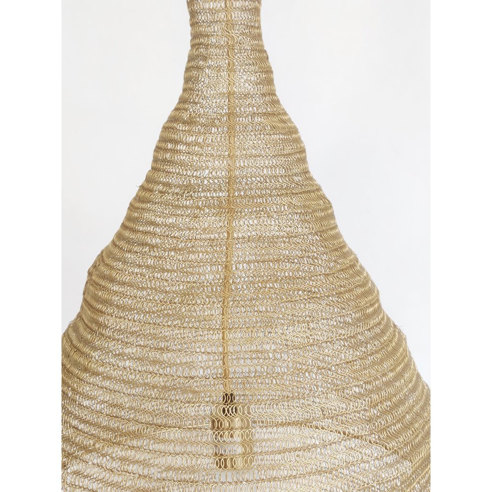 1-Light Gold Pendant With A Chain Basket Shade